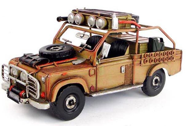 Handmade British Military Tinplate Land Rover Wolf 110 Model