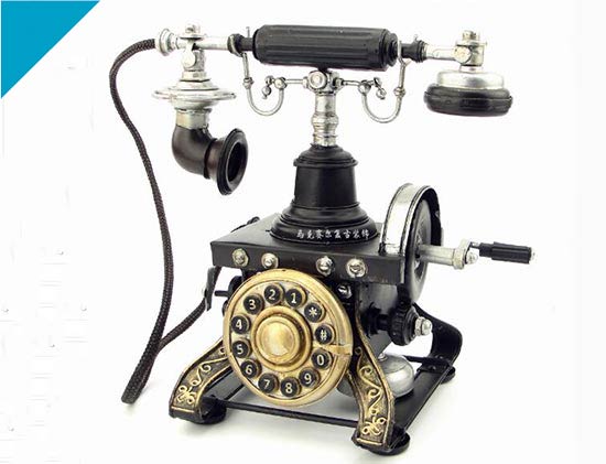 Black Handmade Tinplate 1892 Paramount Telephone Set Model