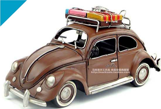 Medium Scale Handmade Brown Tinplate 1934 VW Beetle Model