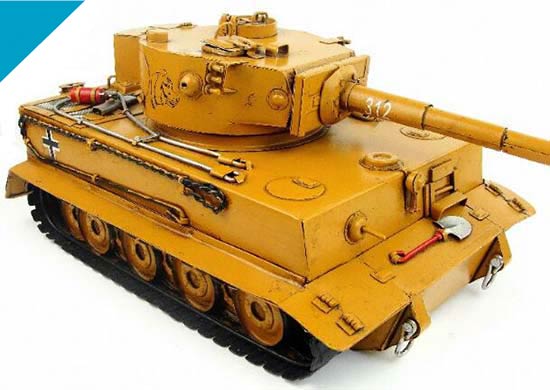 Yellow Medium Scale Handmade Panzerkampfwagen Tiger Tank