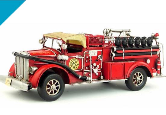 Medium Scale Handmade Red 1952 U.S. Fire Fighting Truck Model