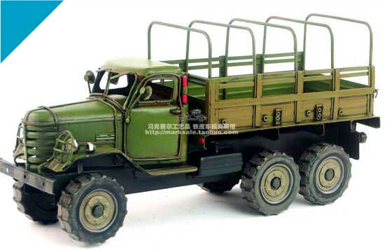 Medium Scale Handmade Tinplate JieFang Military Truck Model