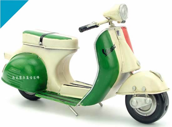 Colorful Painting Vintage Tinplate 1965 Vespa Scooter Model