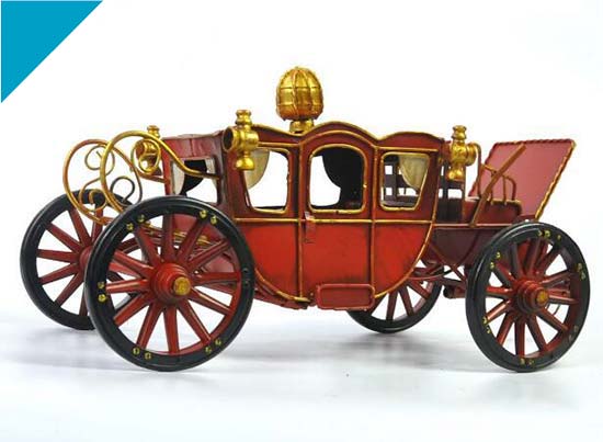 Red Medium Size Vintage Tinplate 1898 Spyker Carriage Model