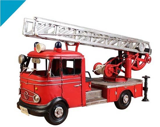 Red Large Scale Handmade Vintage 1998 Fire Fighting Truck Model