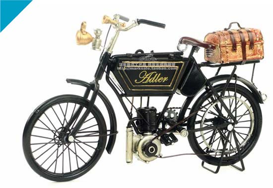 Tinplate Black Medium Size 1903 Adler Motorcycle Model