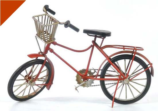 Handmade Red / Yellow Large Scale Retro Tinplate Bicycle Model