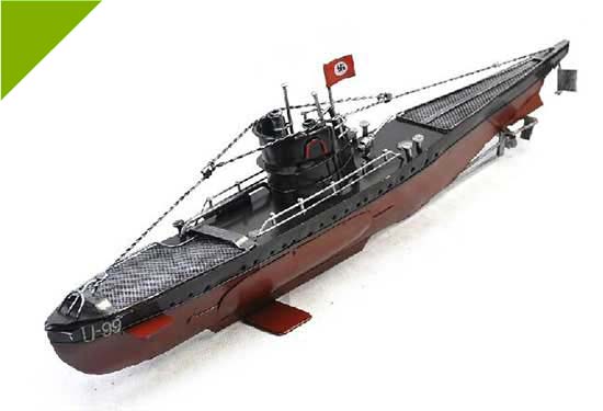 Handmade Large Scale Tinplate Germany U-99 Submarine Model
