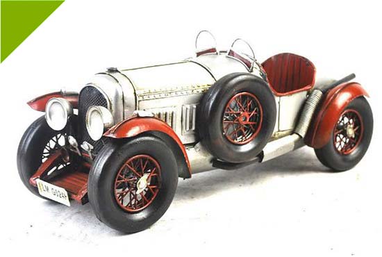 Silver Handmade Medium Scale Tinplate 1924 Bentley Model