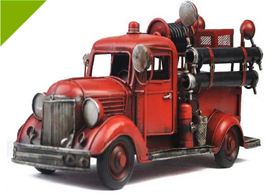 Tinplate Red Medium Scale Vintage 1935 Fire Fighting Truck Model