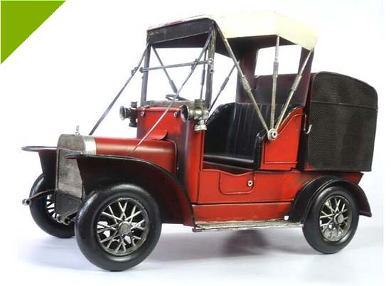 Handmade Red Large Scale Retro Tinplate Ford Car Model