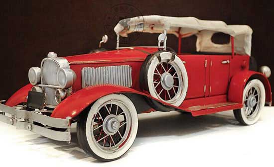 Handmade Red Medium Scale Tinplate 1935 Duesenberg SJ Model
