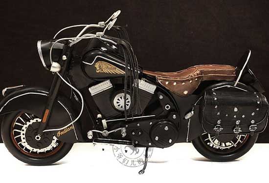 Large Scale Black Handmade Tinplate 1953 Indian Chief Model